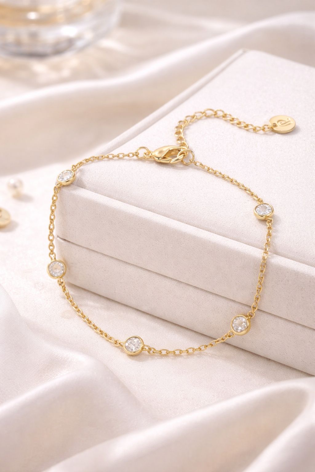 14K Gold Plated Beaded Bracelet for Women | Stackable Gold Bead Bracelet | Adjustable Dainty Gold Jewelry