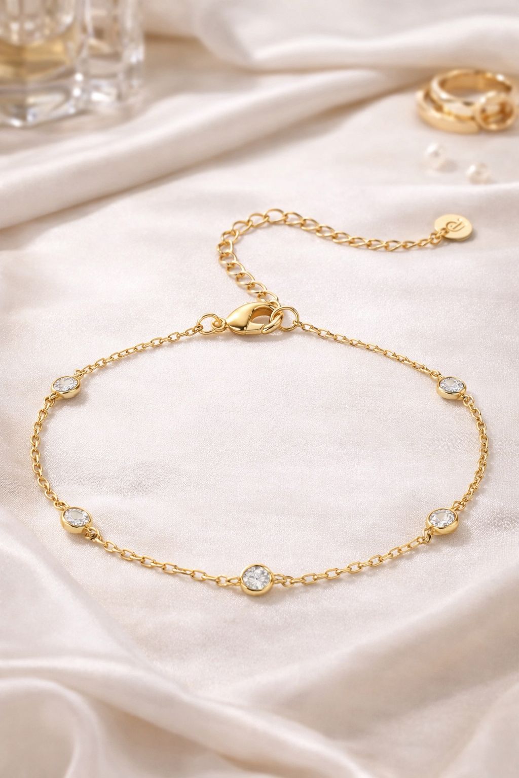 14K Gold Plated Beaded Bracelet for Women | Stackable Gold Bead Bracelet | Adjustable Dainty Gold Jewelry